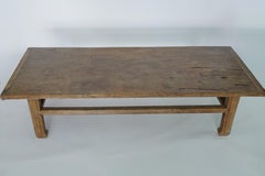 19th Century Chinese Elm Coffee Table Traditional Low Table with Original Patina