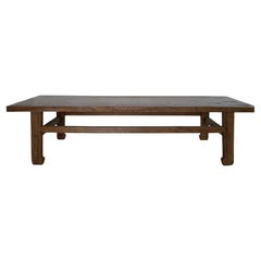 19th Century Chinese Elm Coffee Table Traditional Low Table with Original Patina
