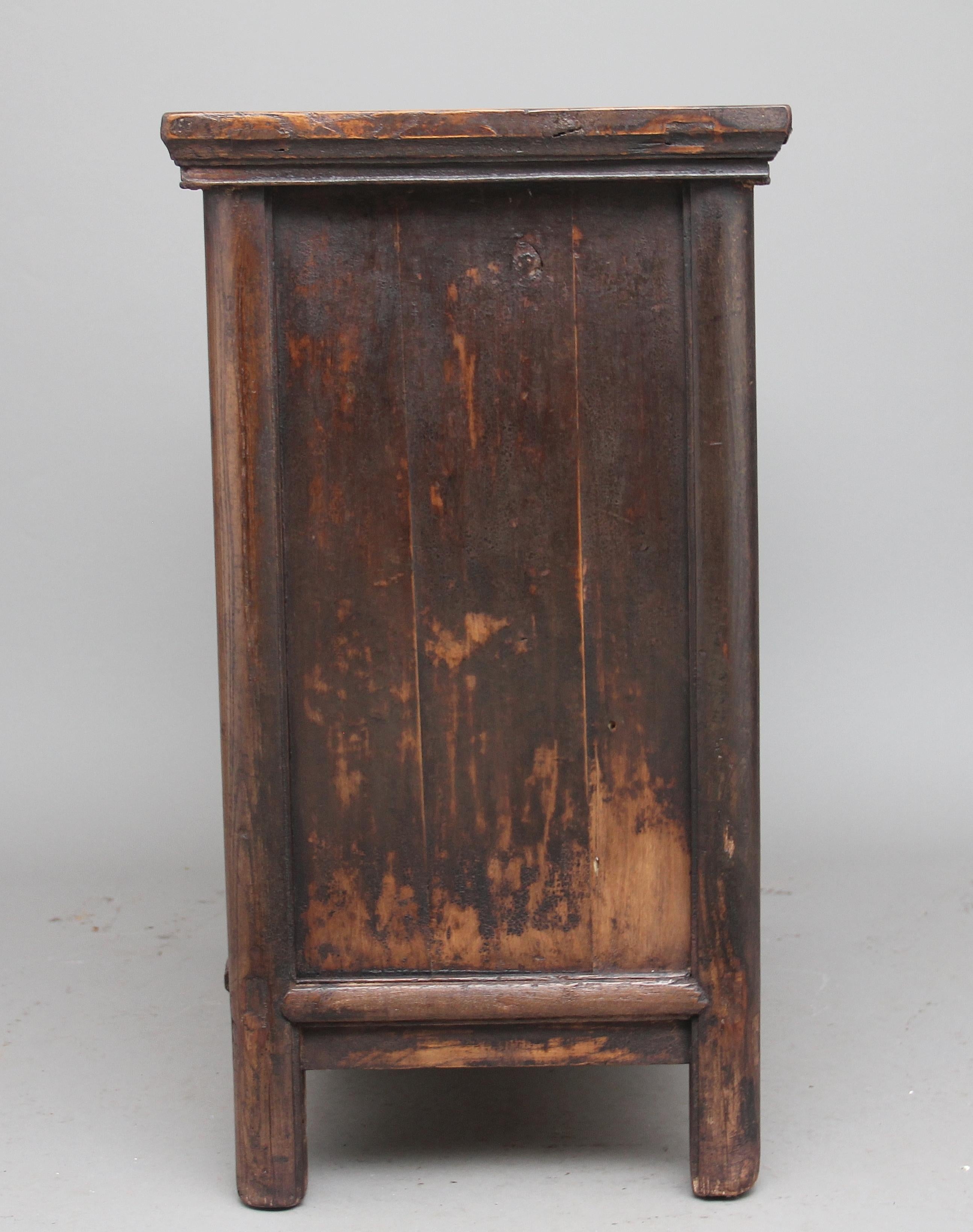 19th Century Chinese Elm Rustic Dresser 4