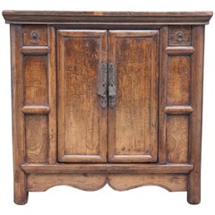 Antique 19th Century Chinese Elm Rustic Dresser