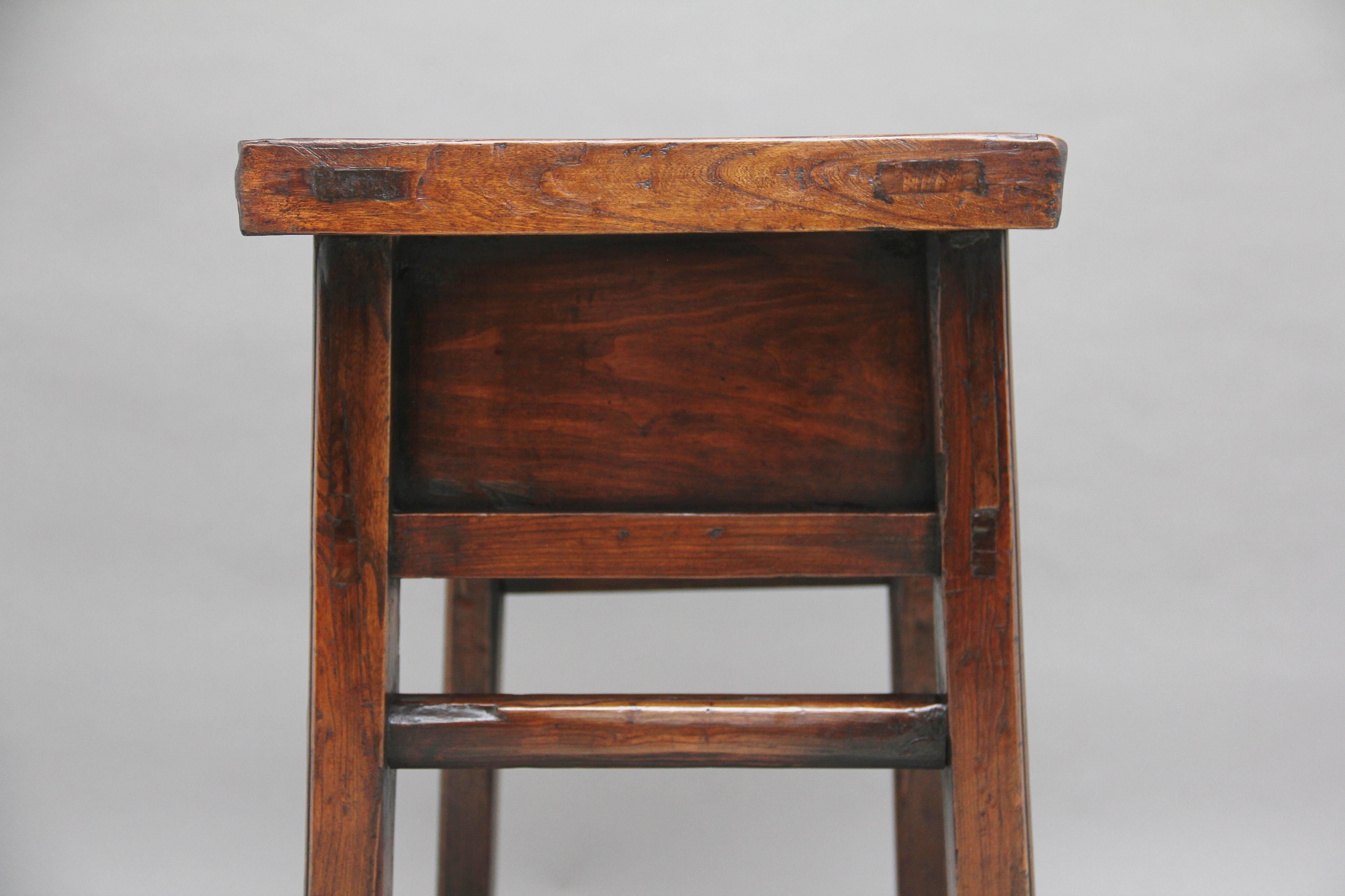 19th Century Chinese Elm Side Table 7