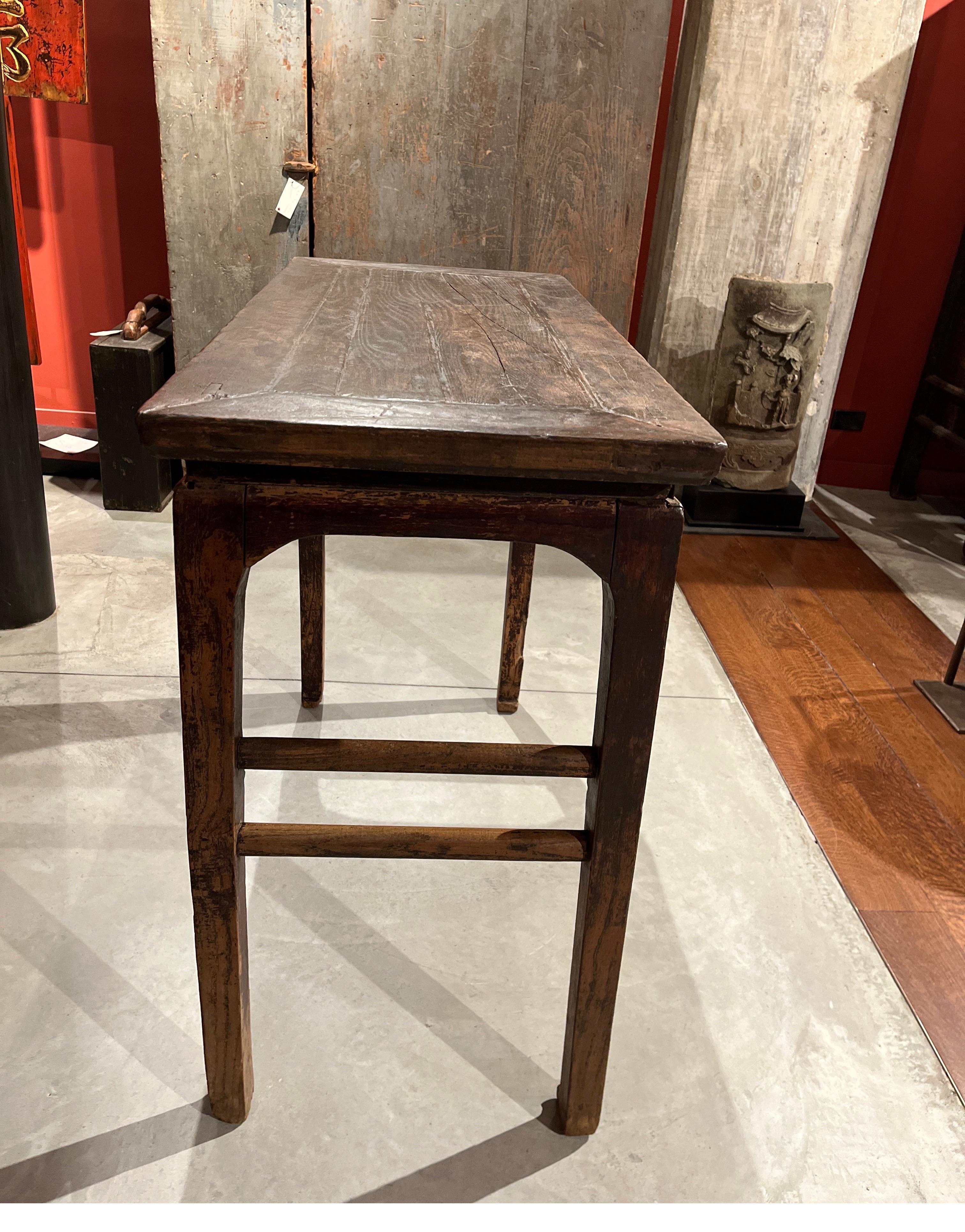 19th Century Chinese Elm Side Table For Sale 8