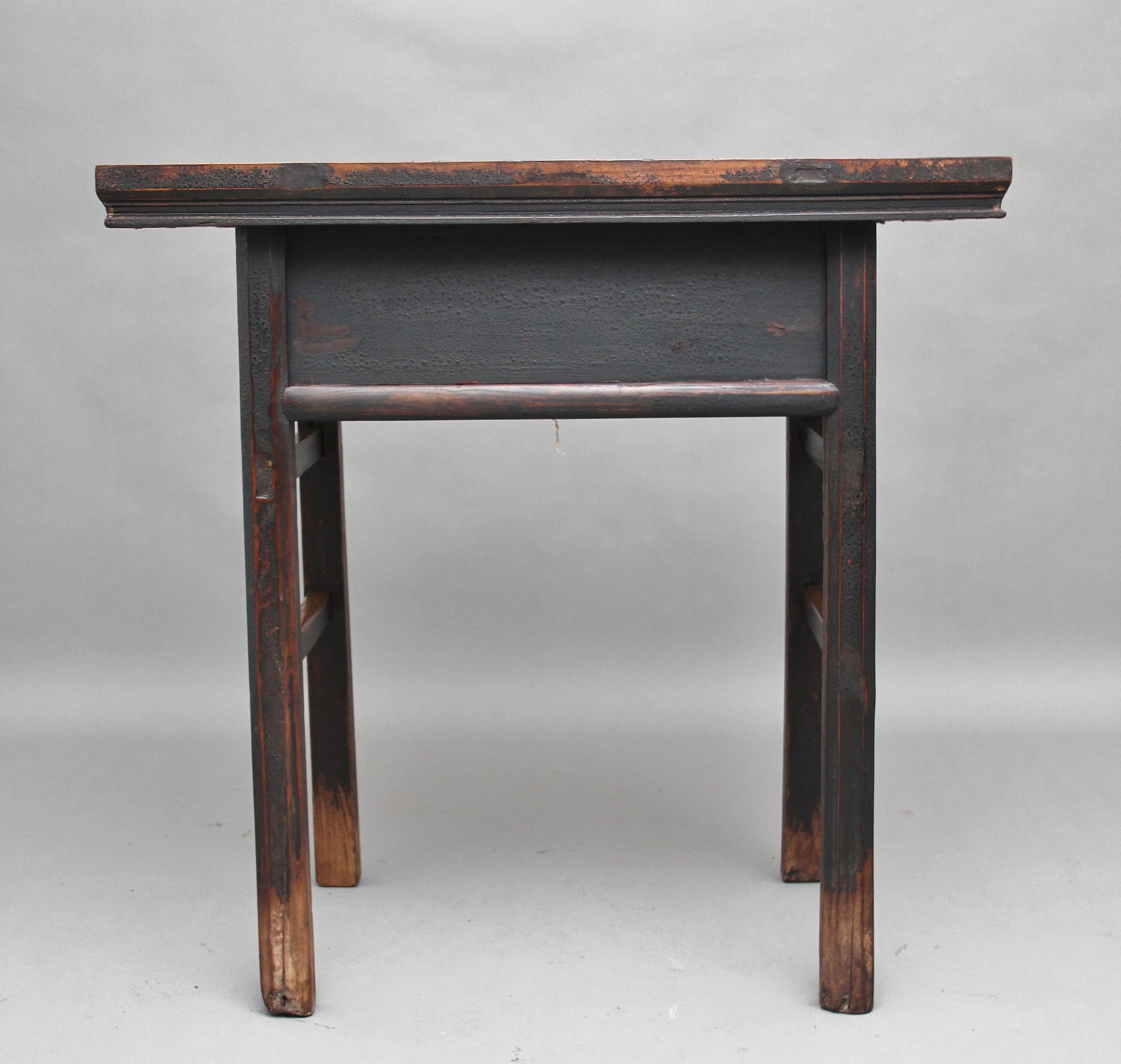 19th Century Chinese Elm Side Table For Sale 1