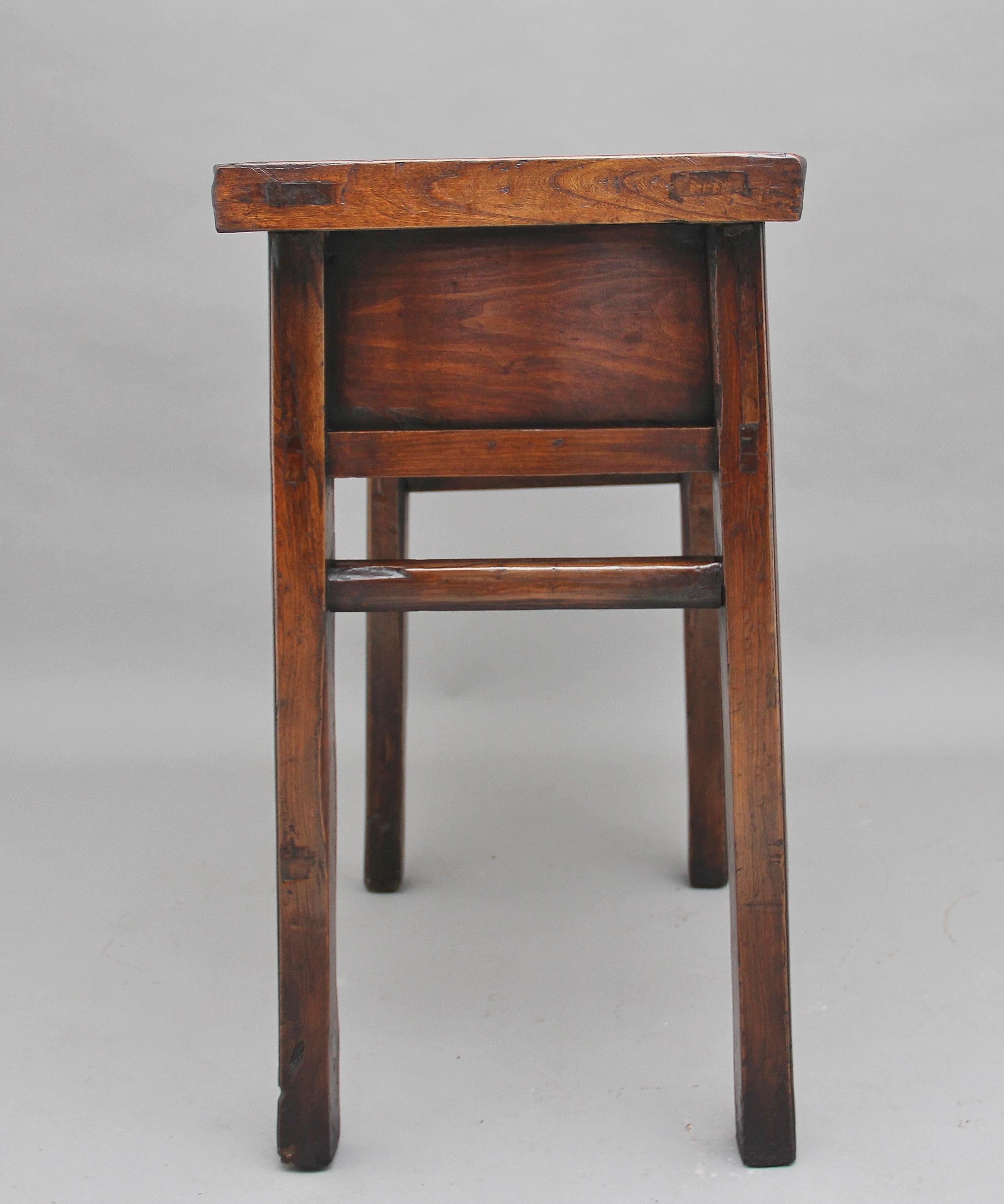 19th Century Chinese Elm Side Table 2