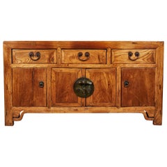 Antique 19th Century Chinese Elm Sideboard