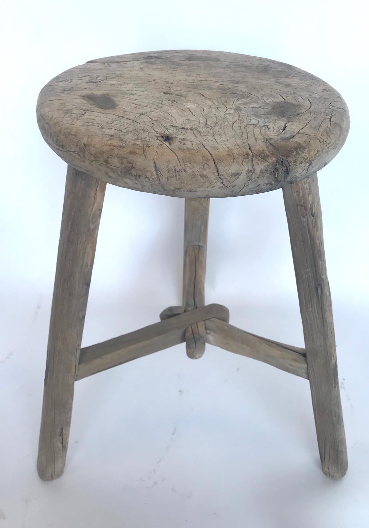 19th Century Chinese Elm Stools In Good Condition In Los Angeles, CA