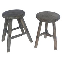 19th Century Chinese Elm Stool- only the one on the left available