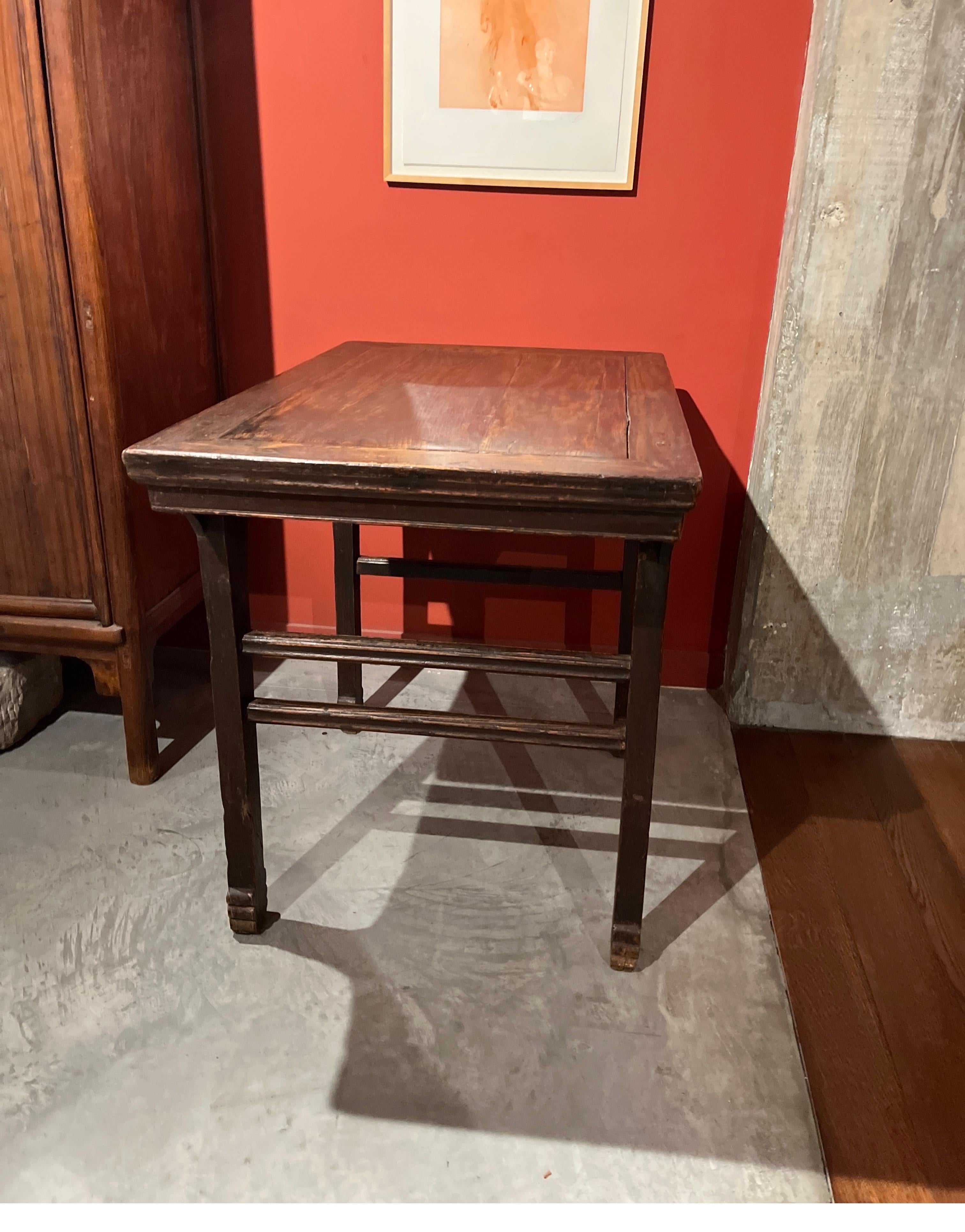 19th Century Chinese Elm Wood Wine Table For Sale 5