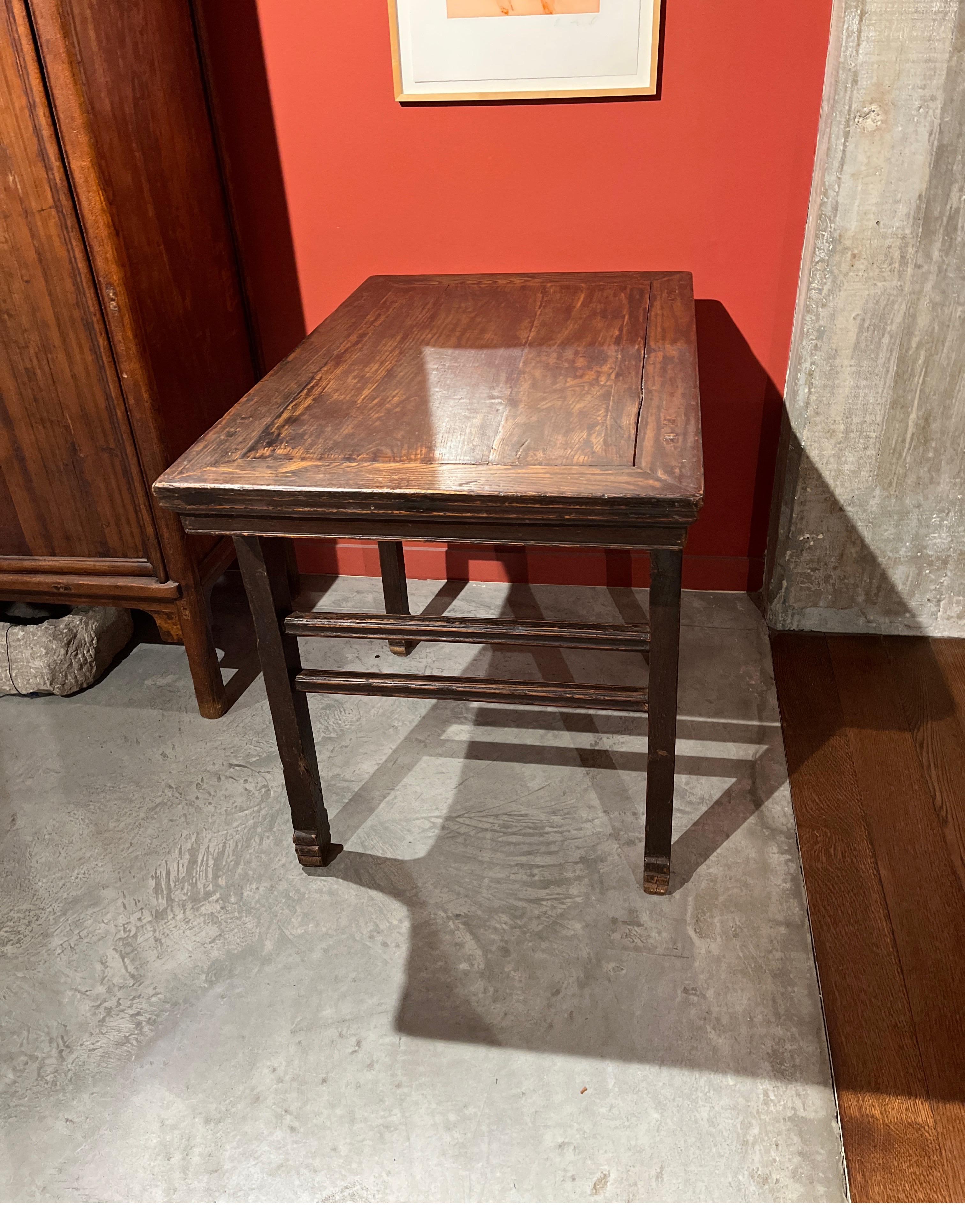 19th Century Chinese Elm Wood Wine Table For Sale 6