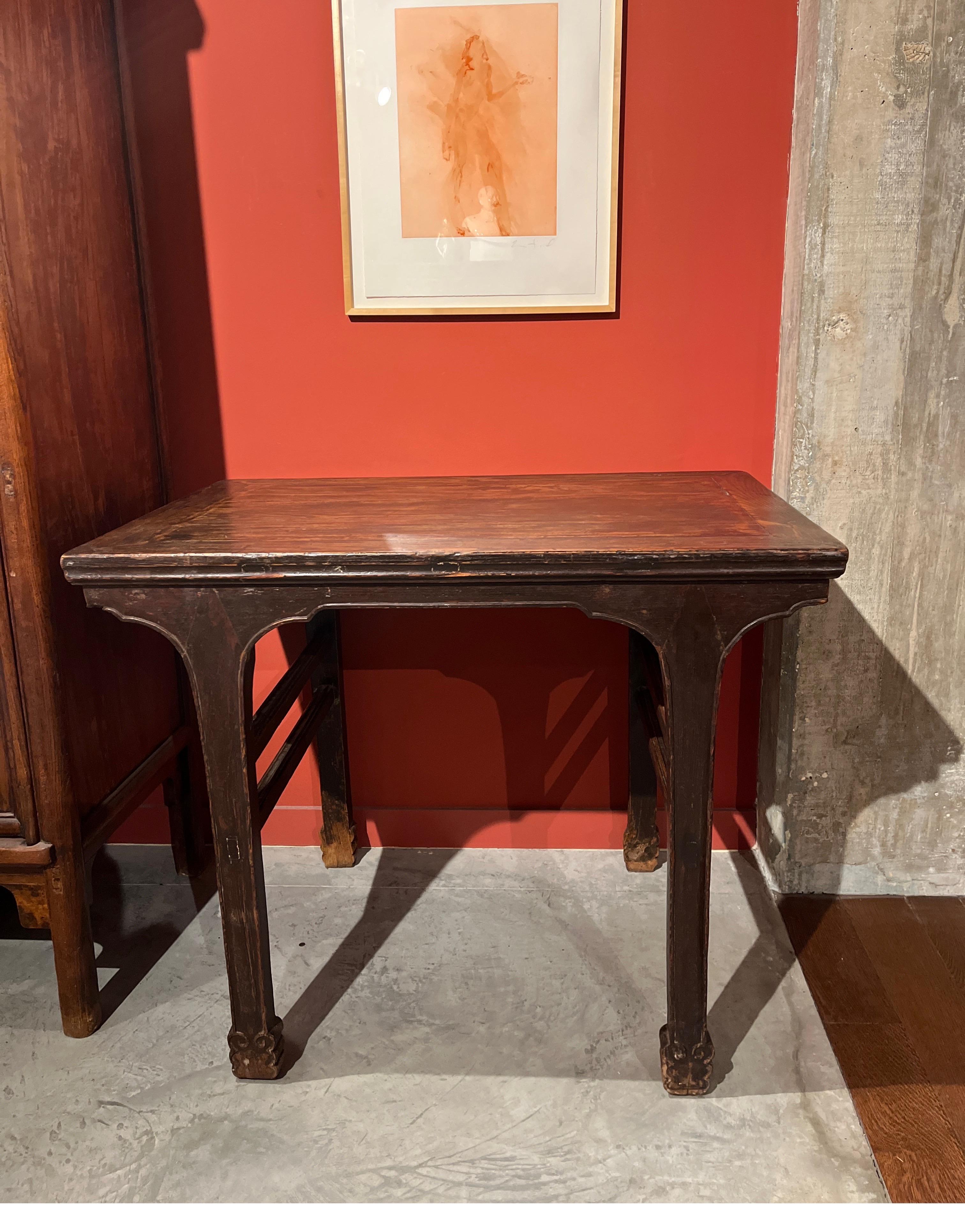 19th Century Chinese Elm Wood Wine Table For Sale 7