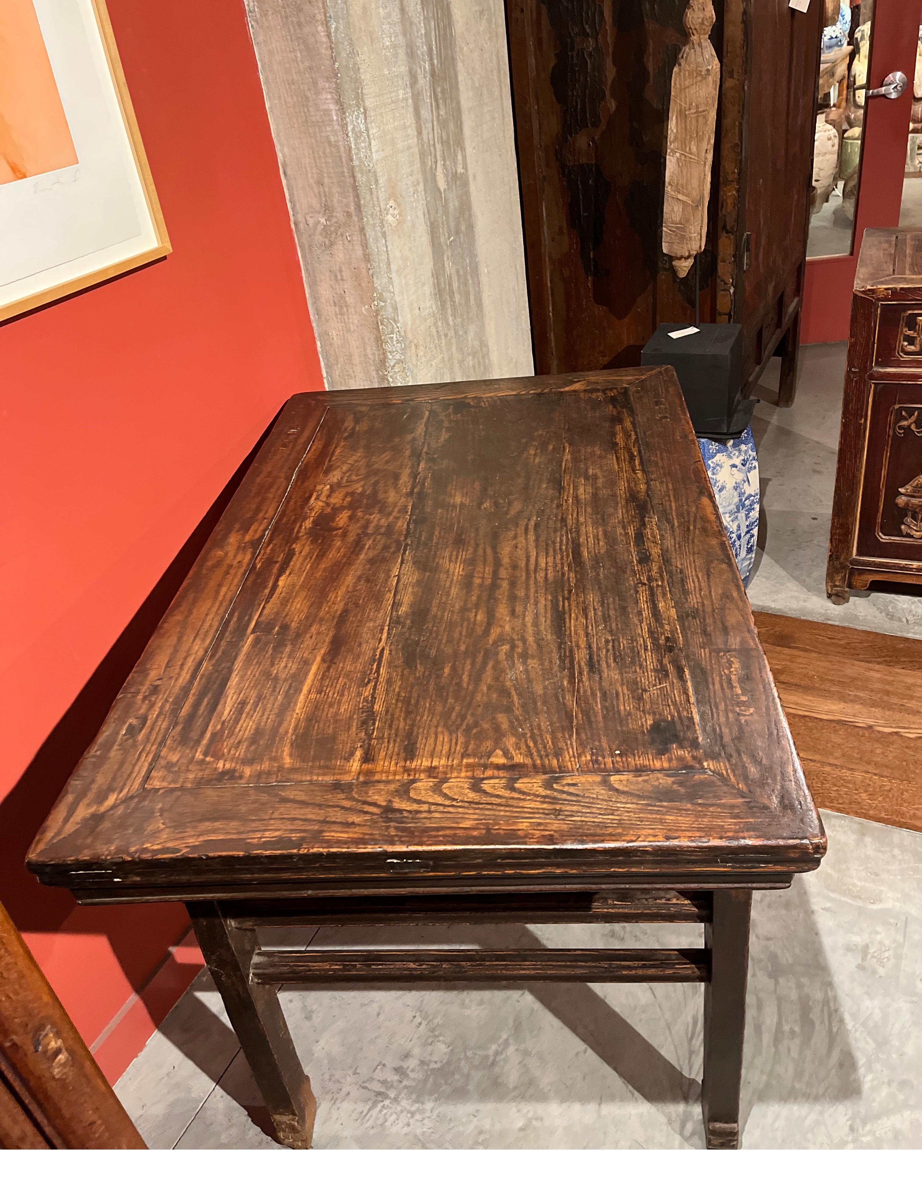 19th Century Chinese Elm Wood Wine Table For Sale 10