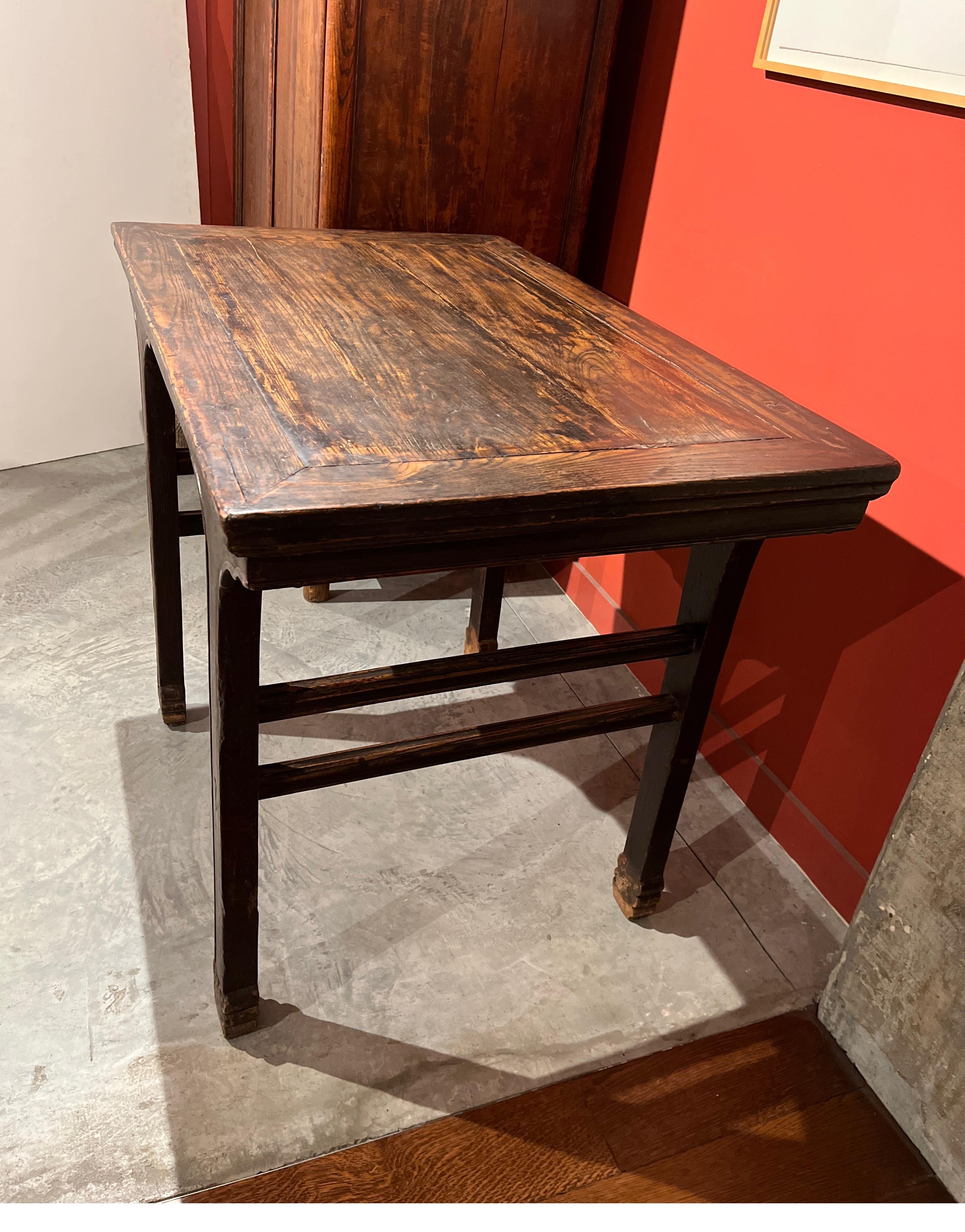 19th Century Chinese Elm Wood Wine Table For Sale 11