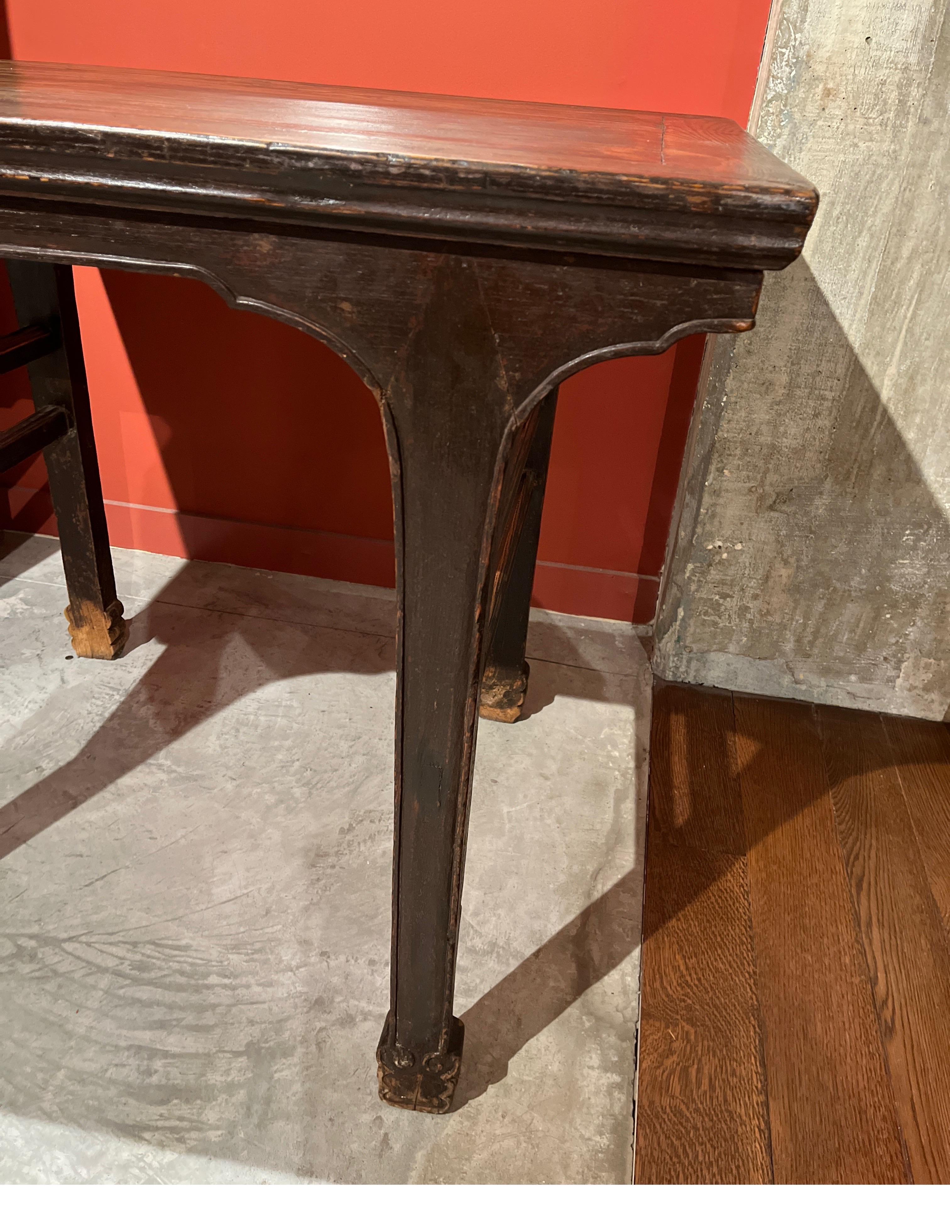 19th Century Chinese Elm Wood Wine Table For Sale 12