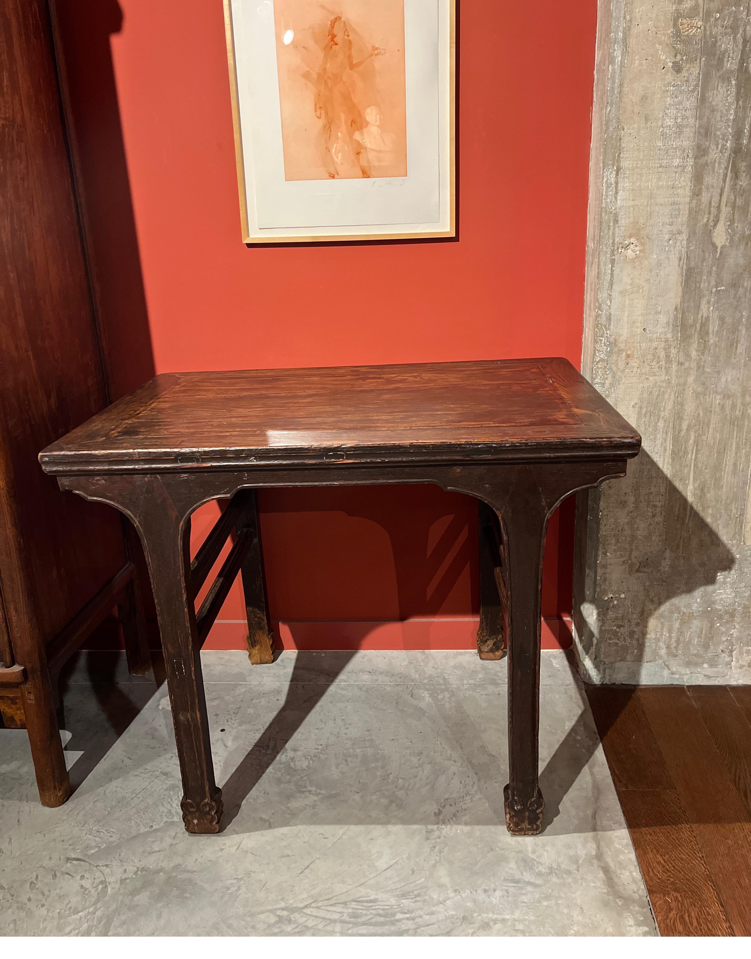 19th Century Chinese Elm Wood Wine Table For Sale 14