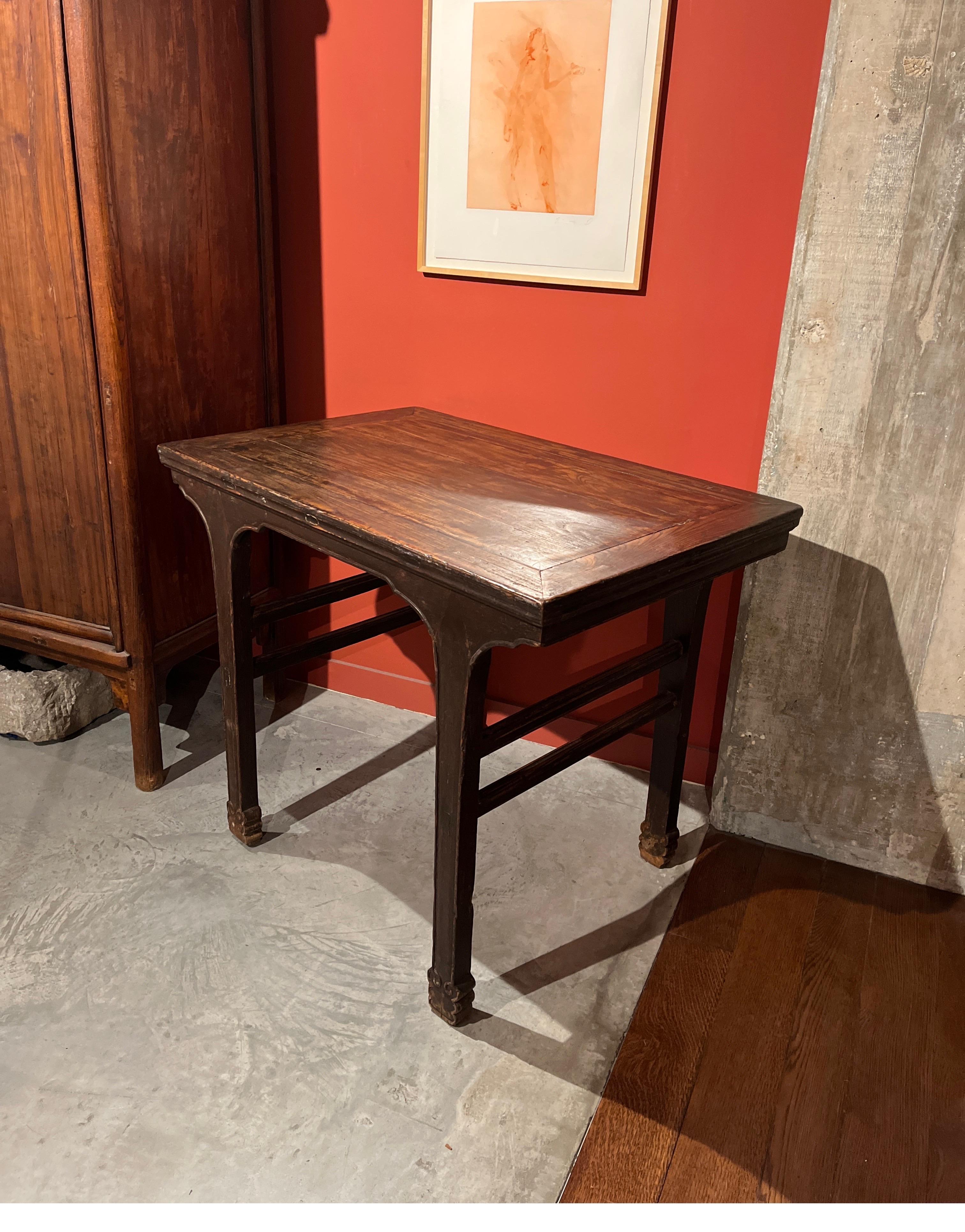 19th Century Chinese Elm Wood Wine Table For Sale 2