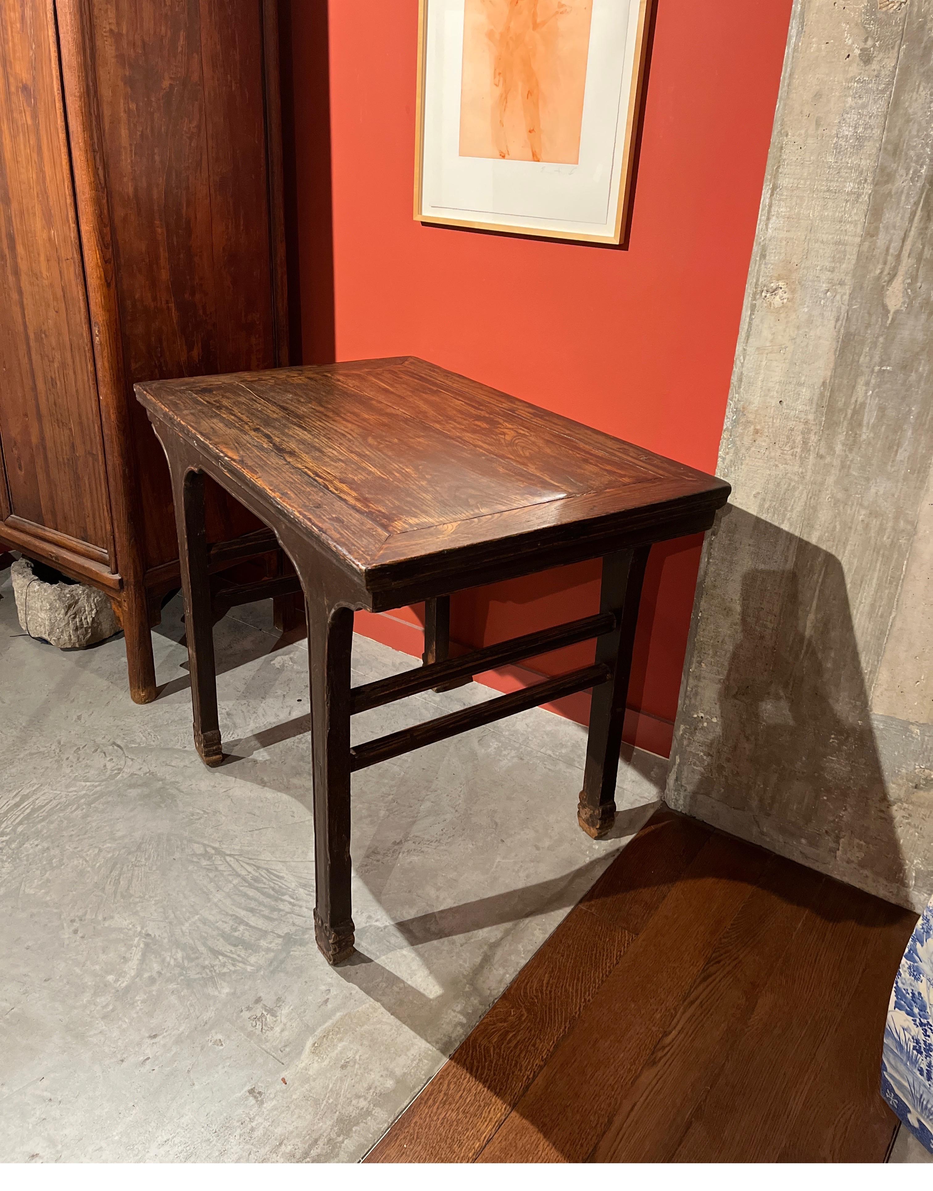 19th Century Chinese Elm Wood Wine Table For Sale 3