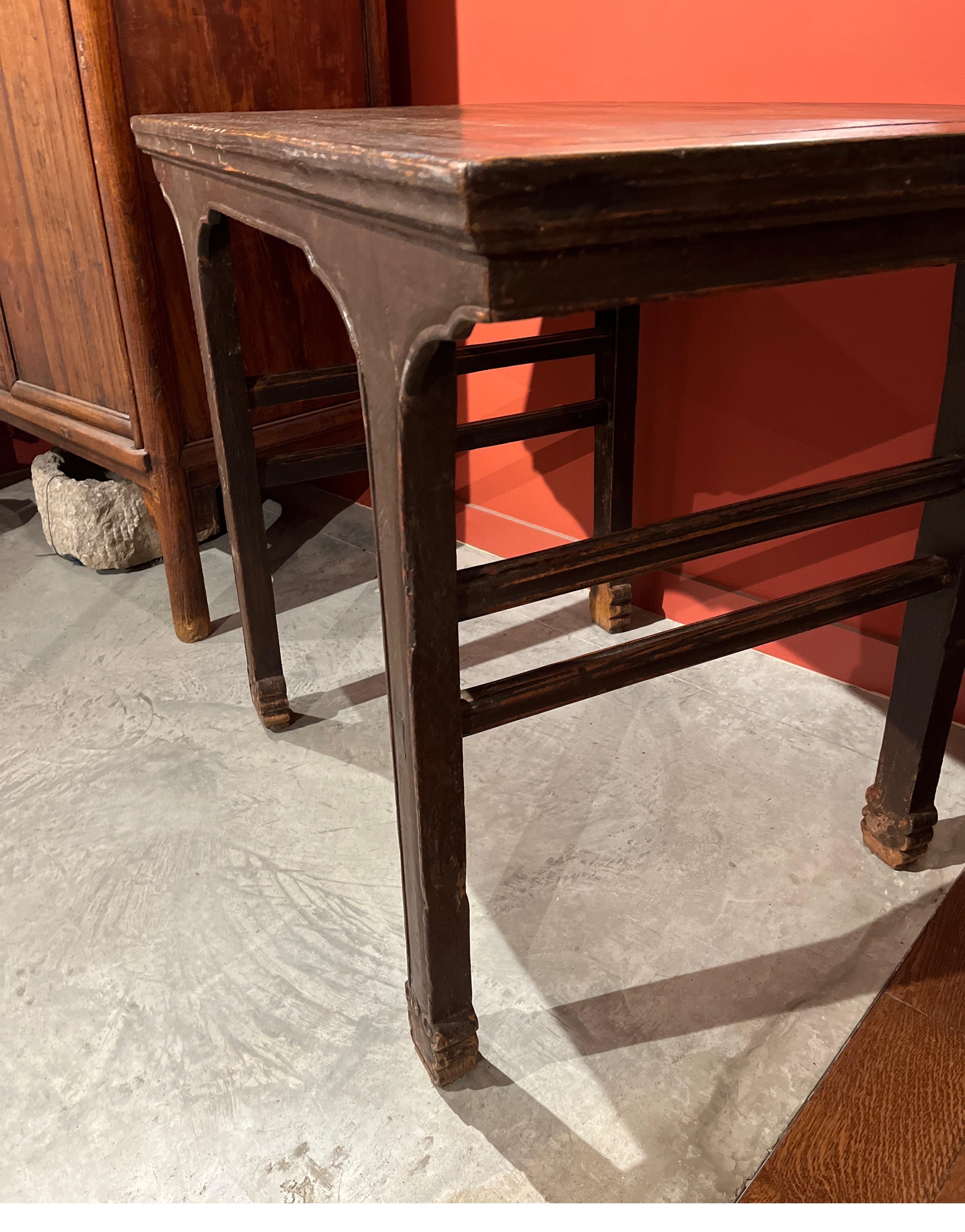 19th Century Chinese Elm Wood Wine Table For Sale 4