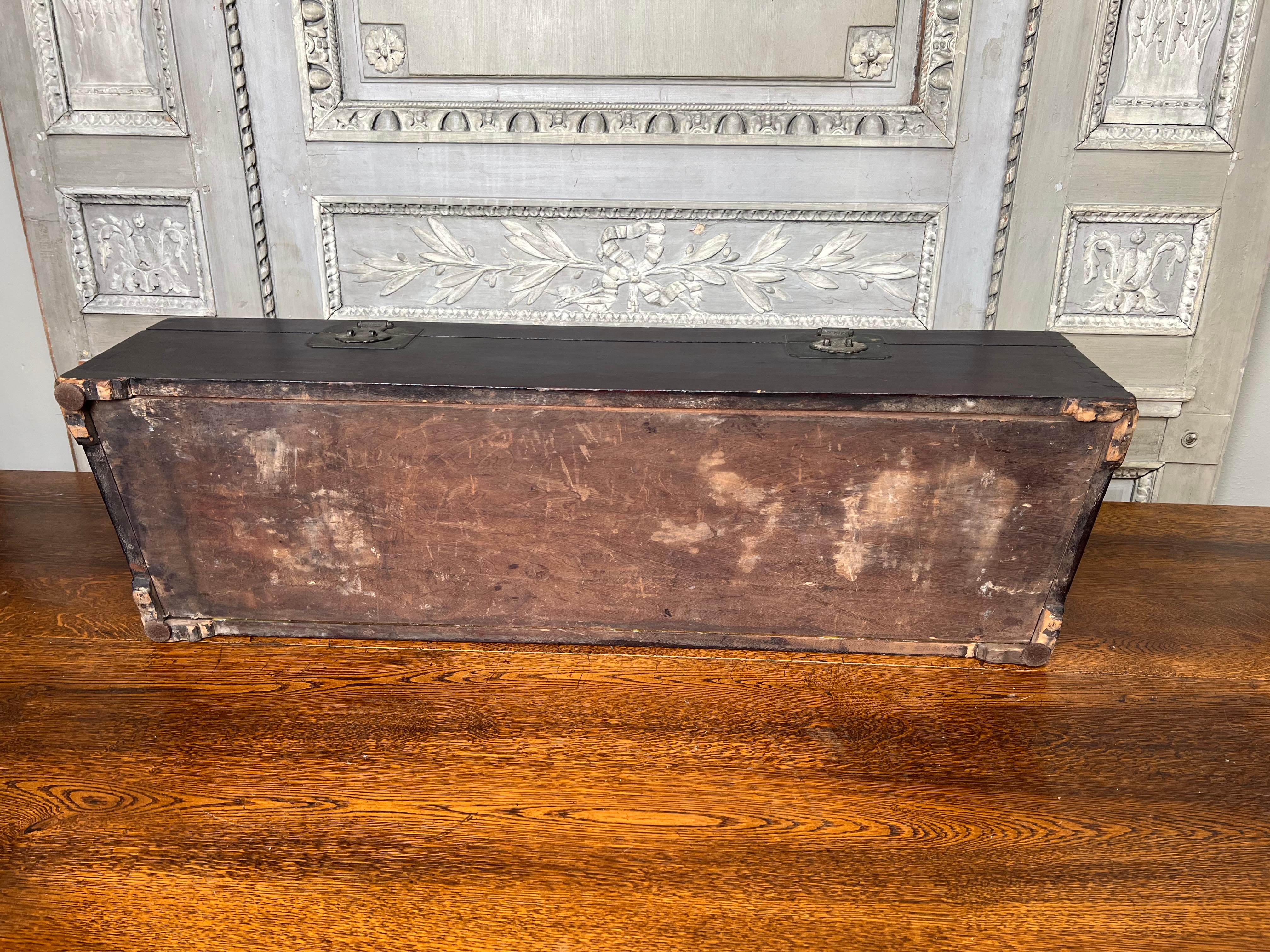 19th Century Chinese Elmwood Box with Canted Corners For Sale 4