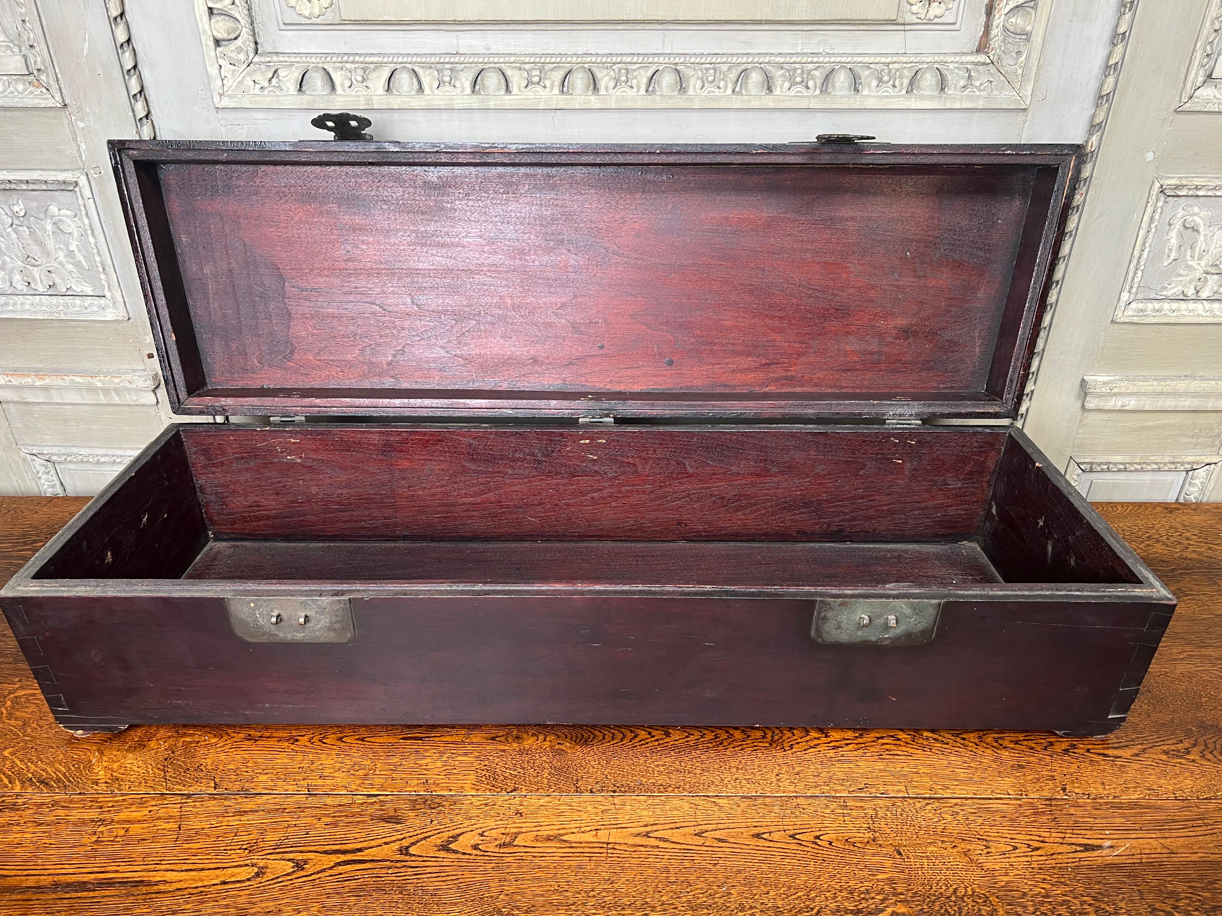19th Century Chinese Elmwood Box with Canted Corners For Sale 3