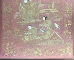 19th Century Chinese Framed Embroidery Silk Tapestry, Wall Hanging