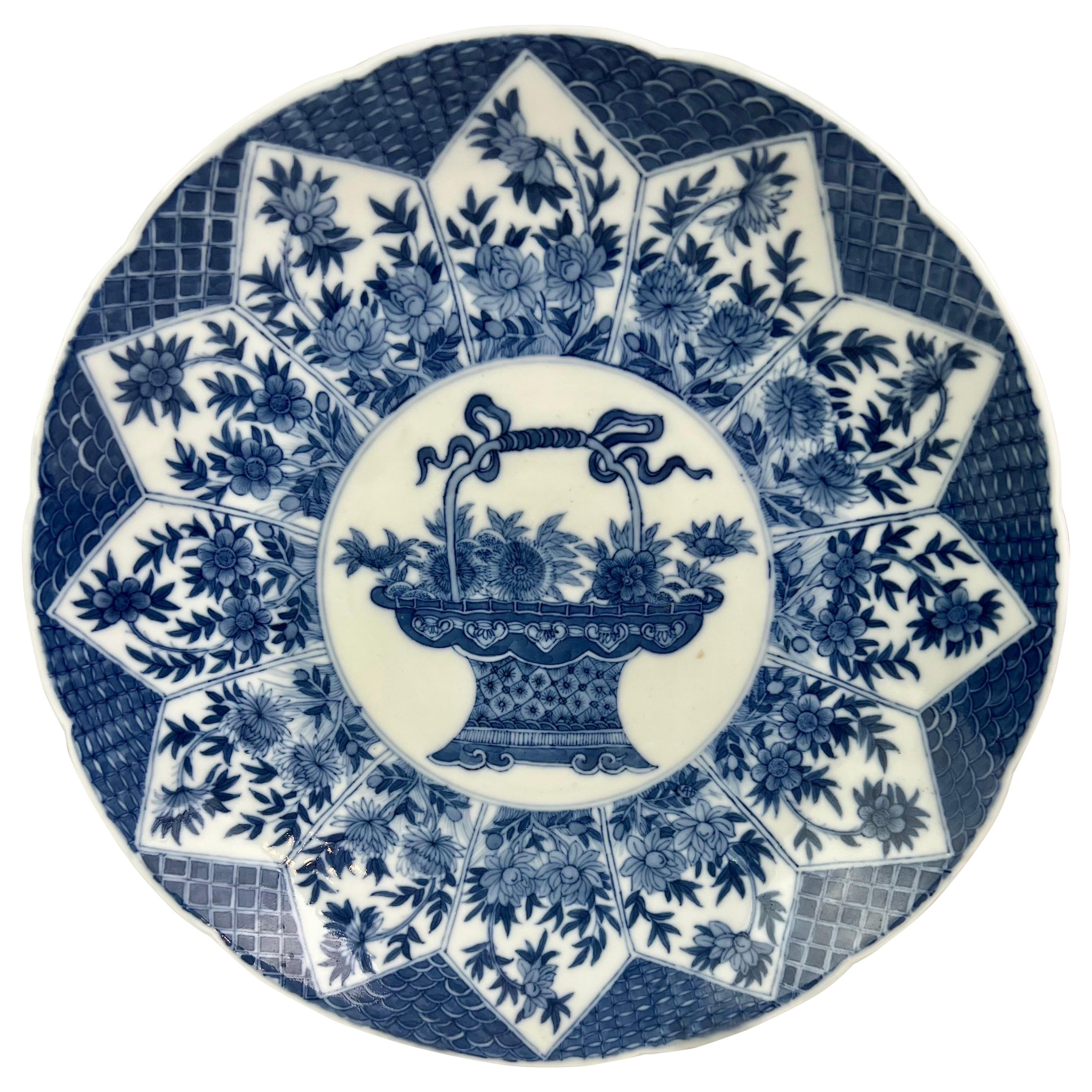 Chinesische Export-Blau-Weiß-Platte des 19. Jahrhunderts