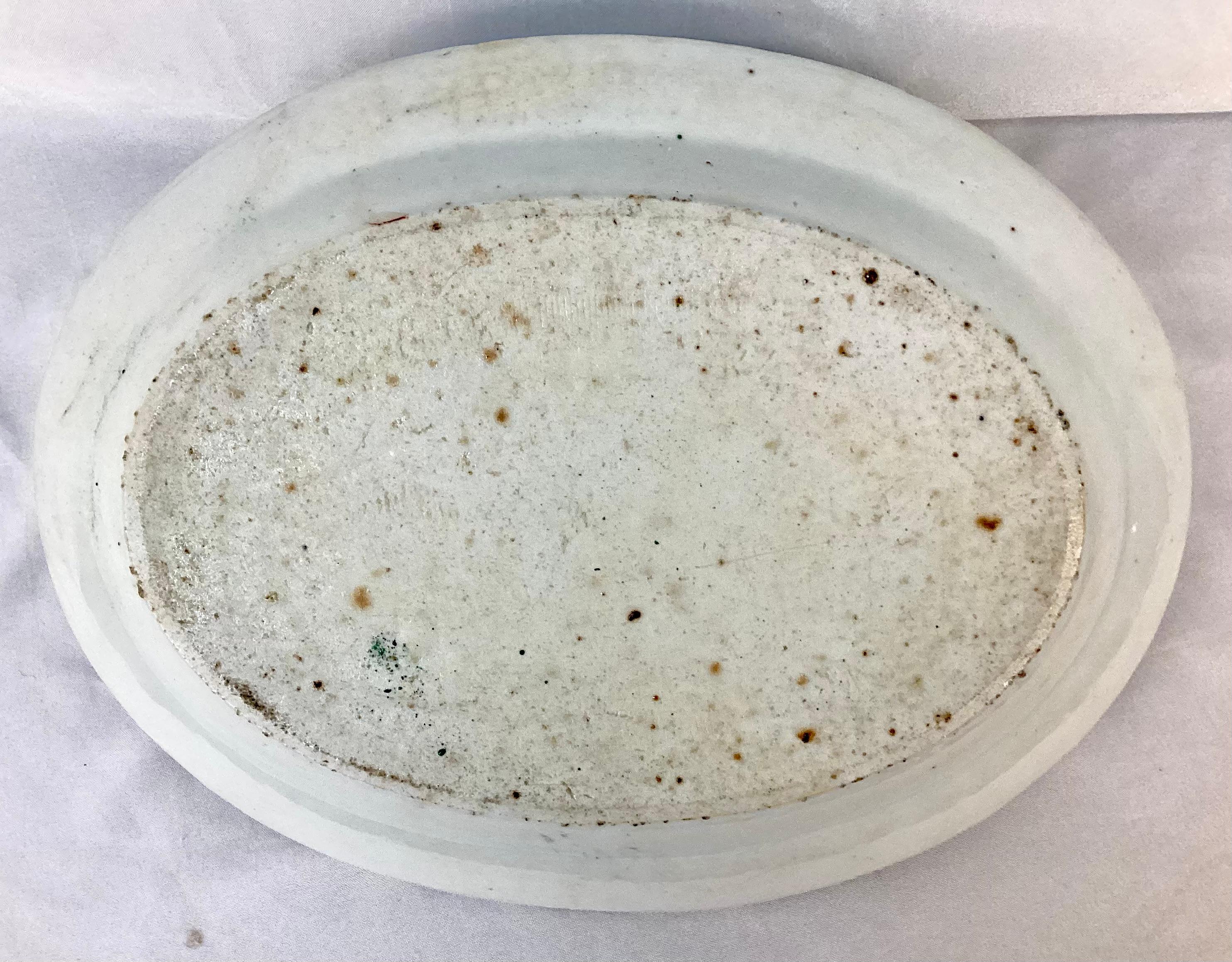 19th Century Chinese Export Cabbage Leaf and Dragonfly Platter 3