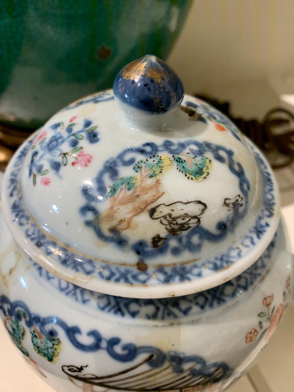 19th Century Chinese Export Chinoiserie Lidded Teapot 7