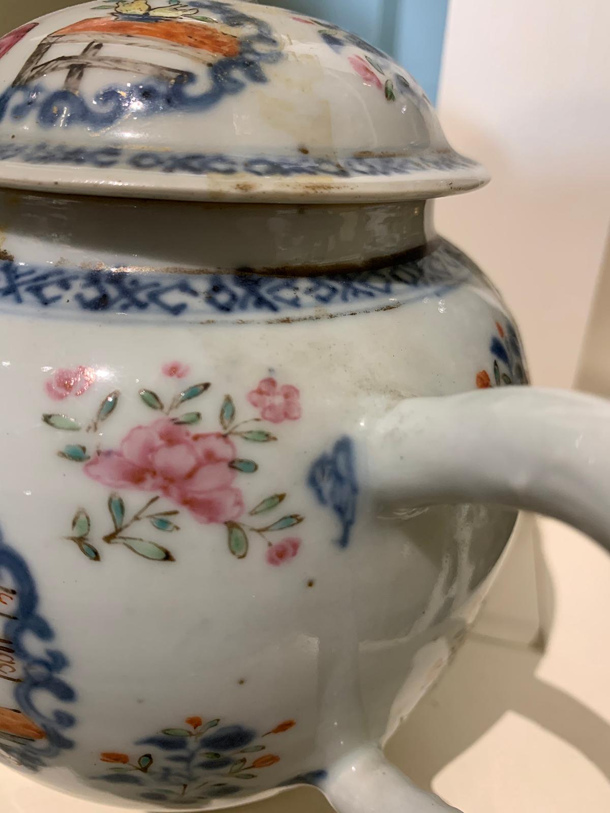 19th Century Chinese Export Chinoiserie Lidded Teapot 11