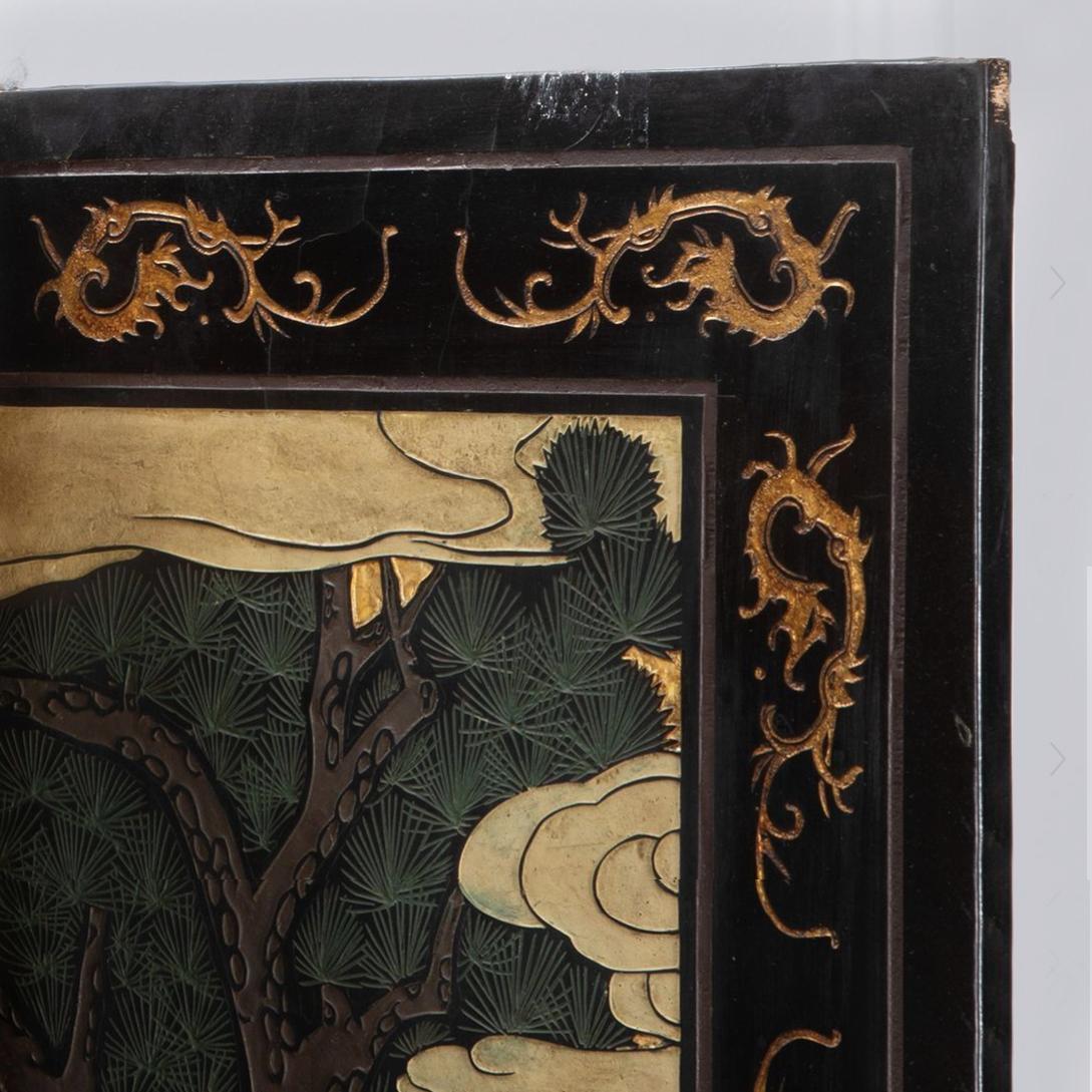 19th Century Chinese Export Coromandel Lacquer Eight-Fold Chinoiserie Screen 3