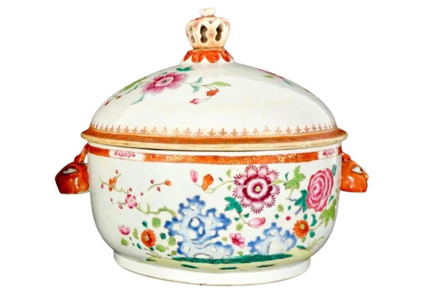 Porcelaine Bol couvert d'exportation chinoise du 19ème siècle #2 en vente