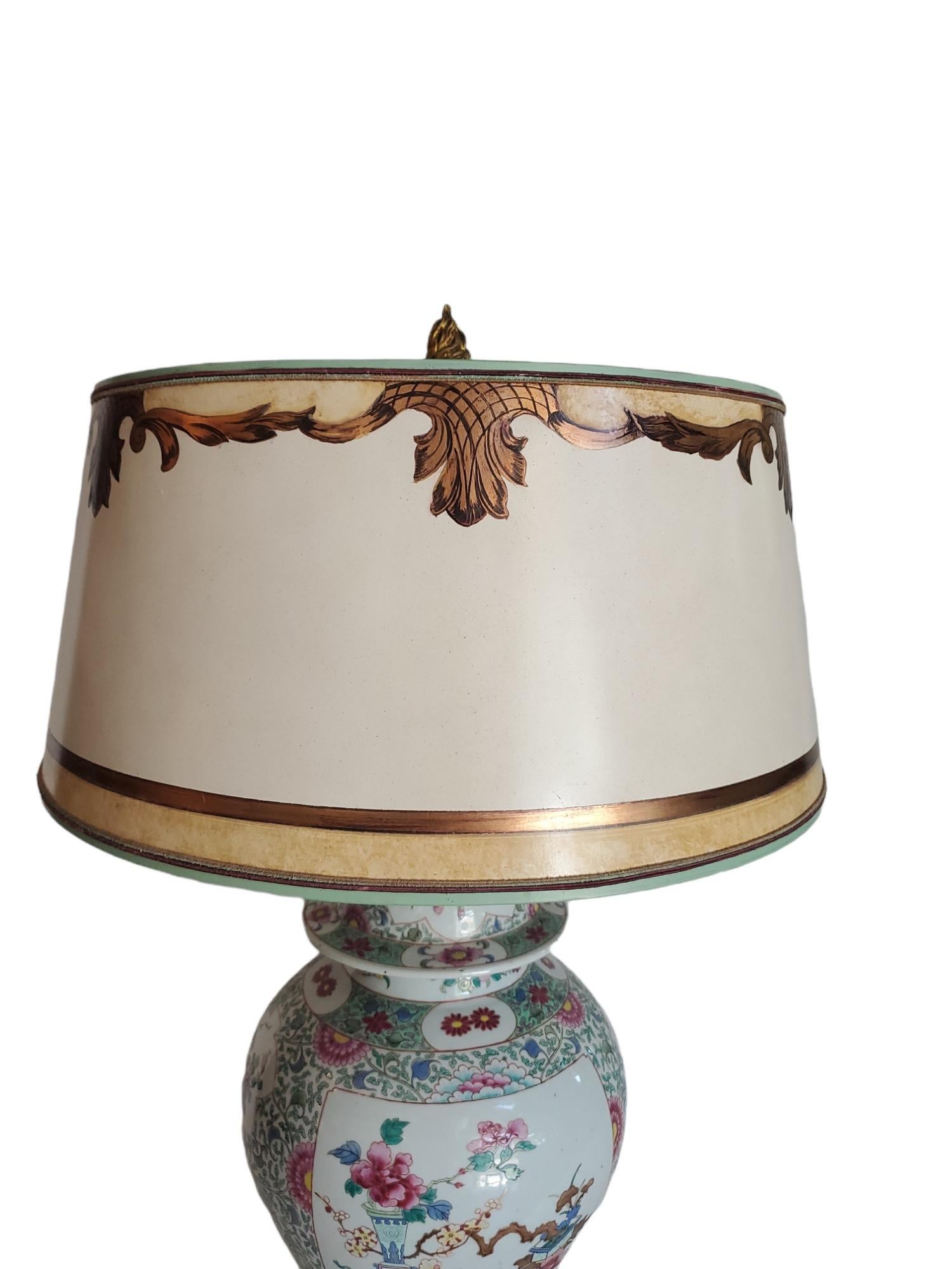 Chinesische Export-Gingerglas-Lampe aus dem 19. Jahrhundert (Bronze) im Angebot