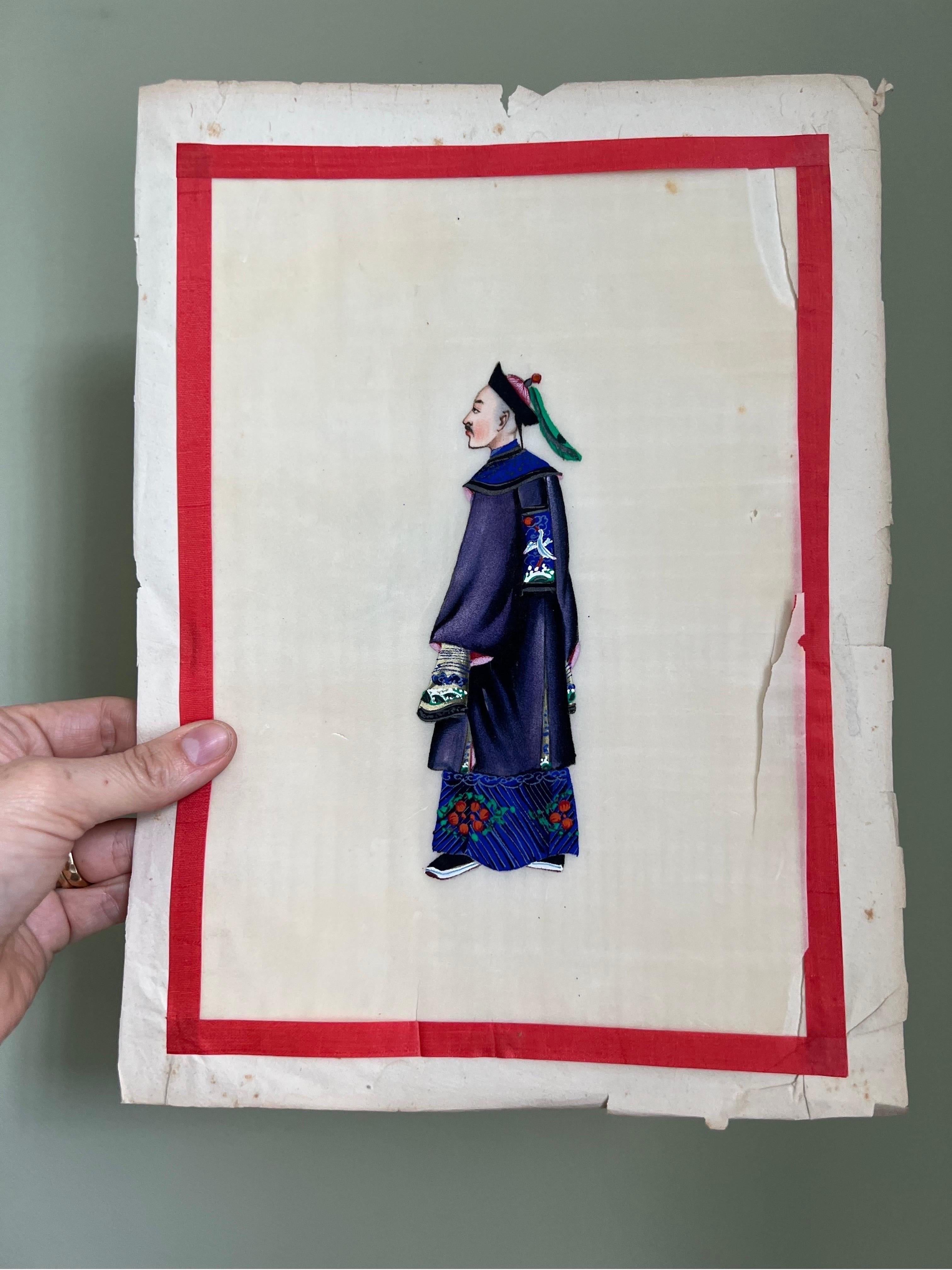 19th Century Chinese Export Gouache Portraits on Pith Paper 6