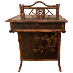 Late Meiji Period Japanese Export Lacquer Bamboo Desk, circa 1900s