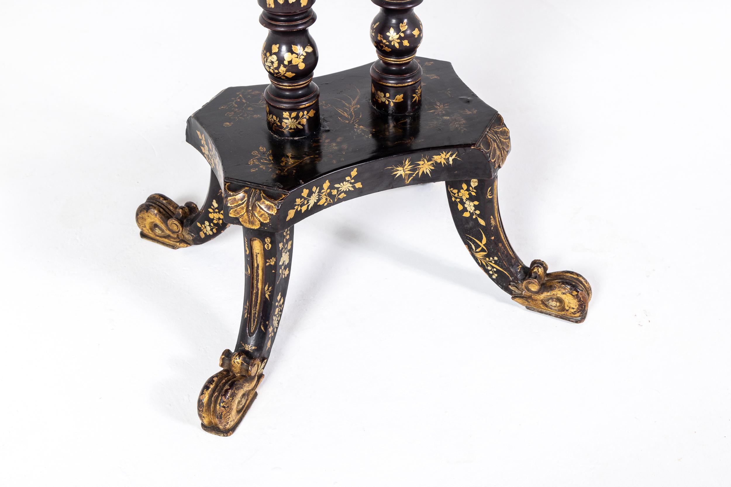 19th Century Chinese Export Lacquer Games Table For Sale 1