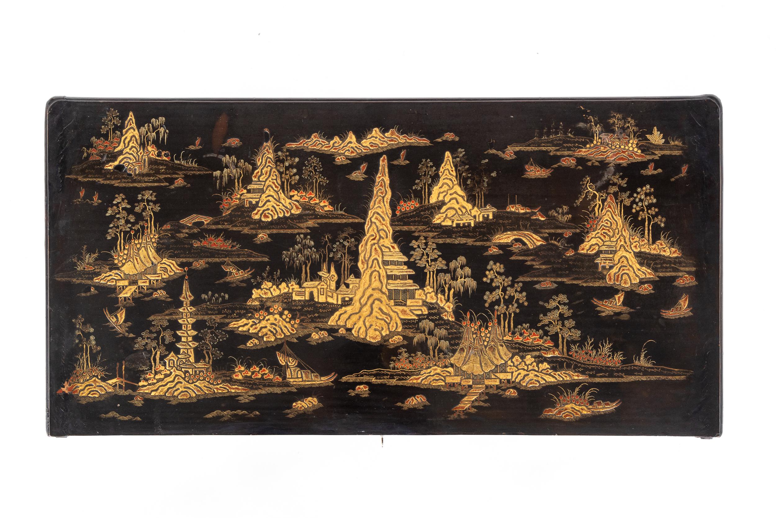 19th Century Chinese Export Lacquer Games Table For Sale 3