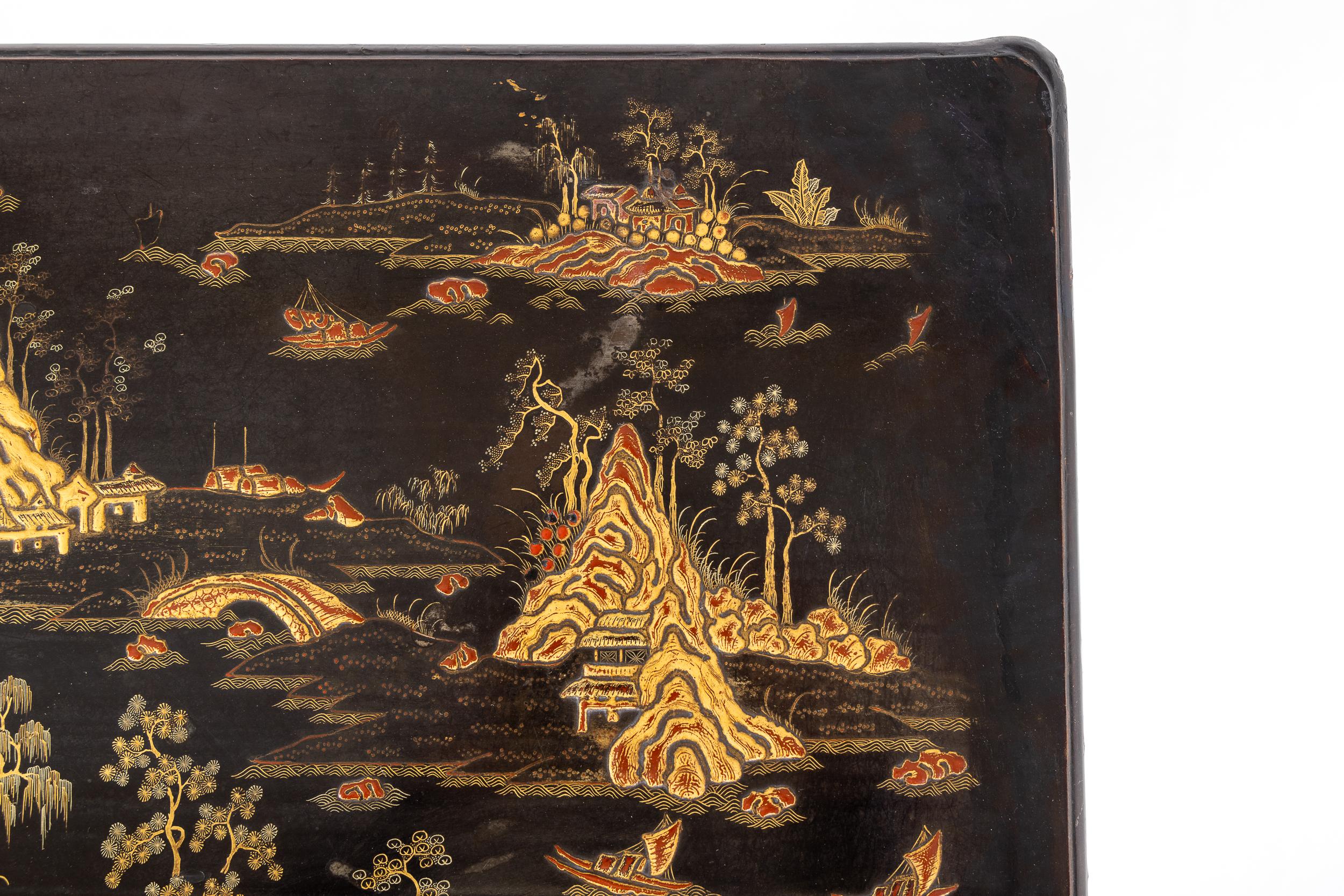 19th Century Chinese Export Lacquer Games Table For Sale 6