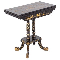 19th Century Chinese Export Lacquer Games Table