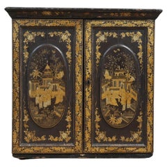 19th Century Chinese Export Lacquered Chinoiserie Cabinet