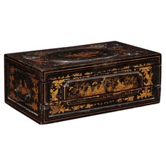 19th Century Chinese Export Lap Desk with Chinoserie Decoration