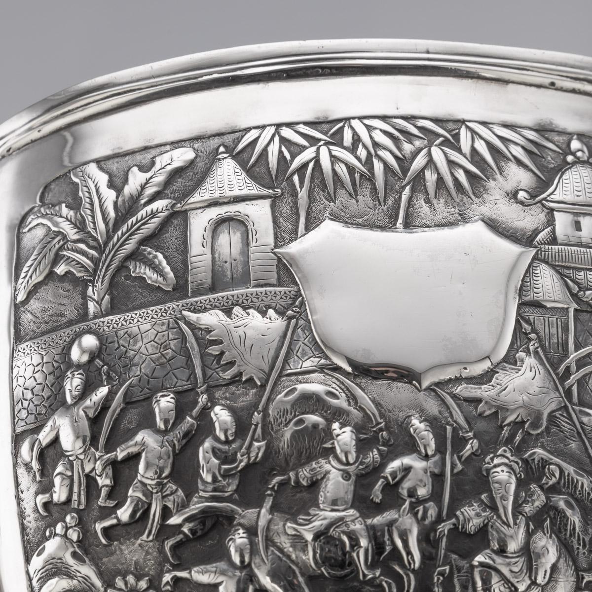 19th Century Chinese Export Large Solid Silver Bowl, Cum Wo, c.1880 For Sale 7