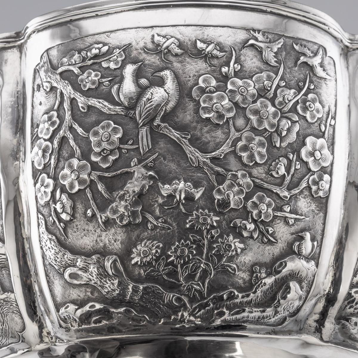 19th Century Chinese Export Large Solid Silver Bowl, Cum Wo, c.1880 For Sale 12