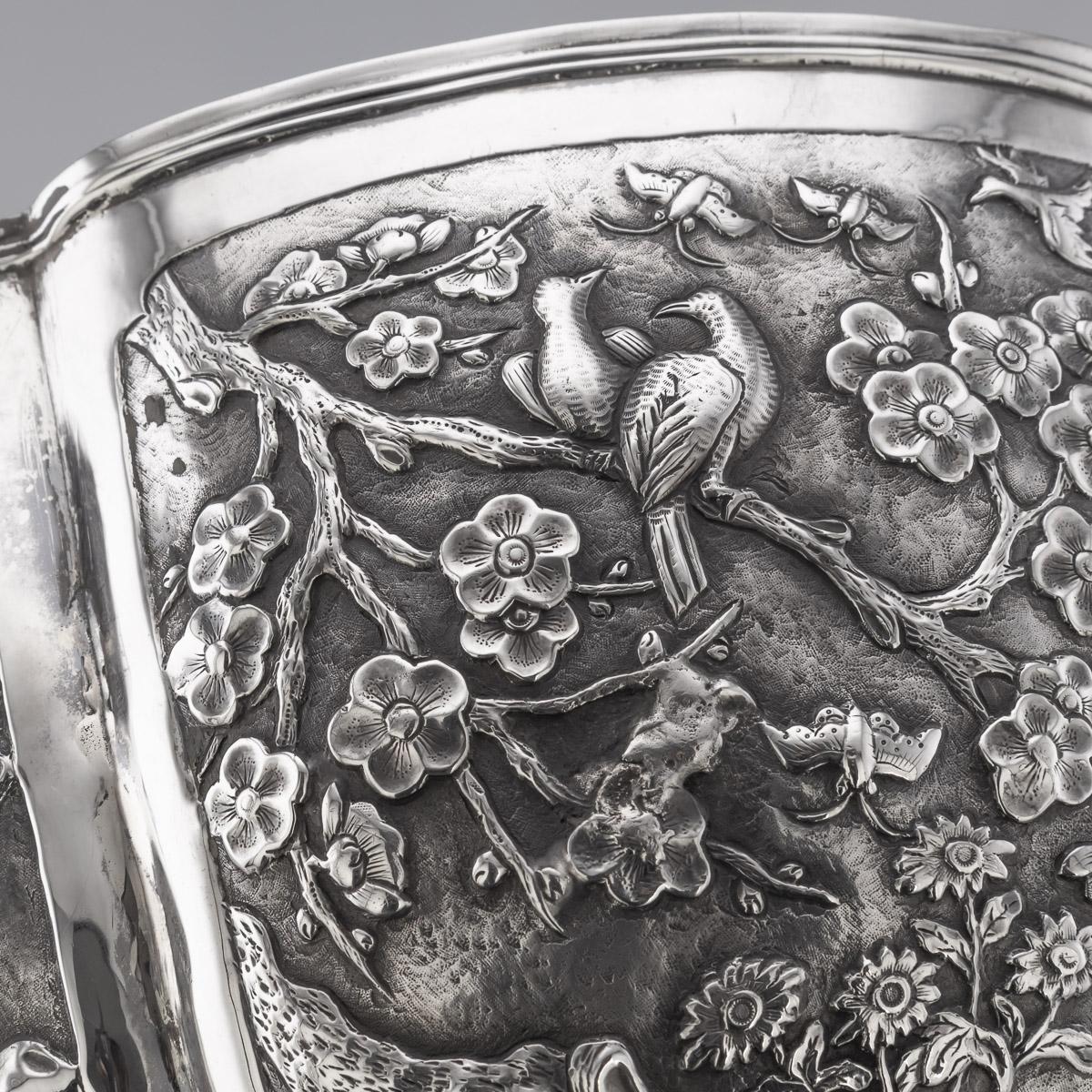 19th Century Chinese Export Large Solid Silver Bowl, Cum Wo, c.1880 For Sale 13