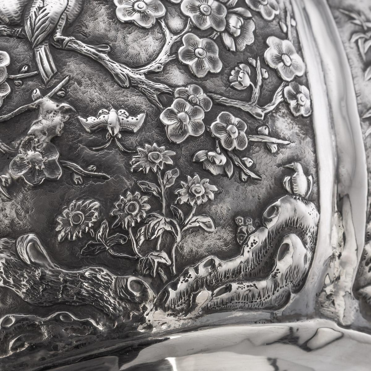 19th Century Chinese Export Large Solid Silver Bowl, Cum Wo, c.1880 For Sale 14