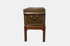 19th Century Chinese Export Leather and Brass Coffer