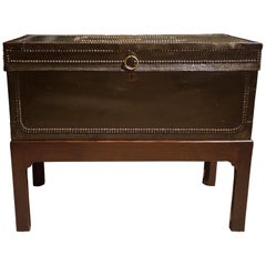 19th Century Chinese Export Leather and Brass Coffer