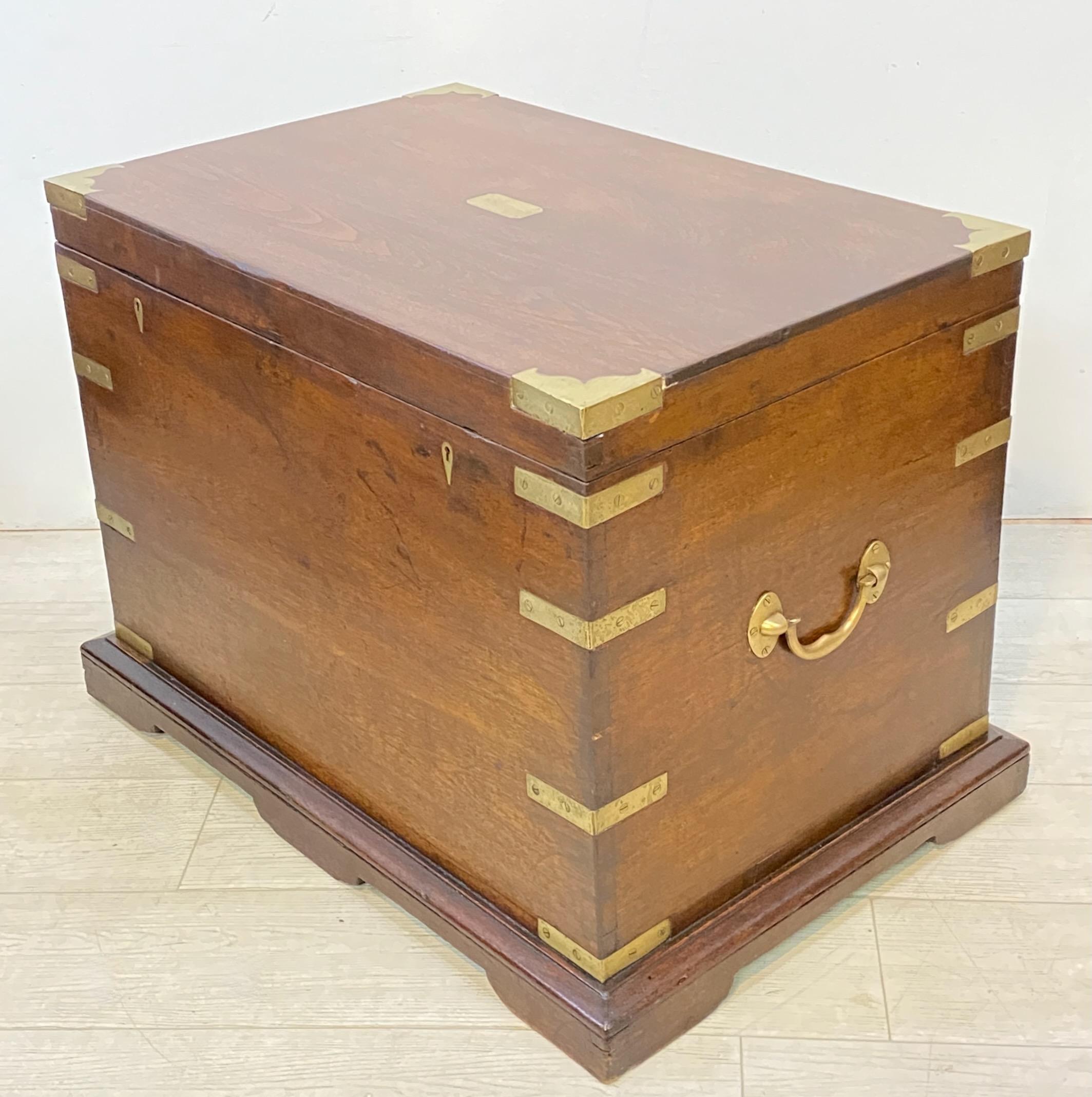 19th Century Chinese Export Mahogany and Brass Chest Trunk / End Table 2