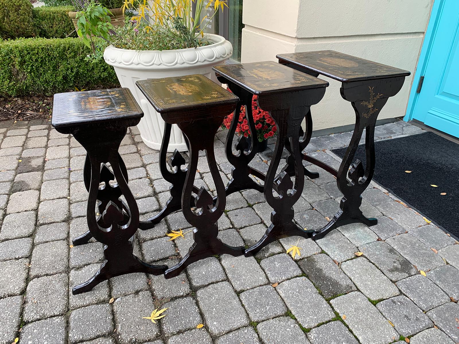 19th Century Chinese Export Nesting Tables, Set of 4 9