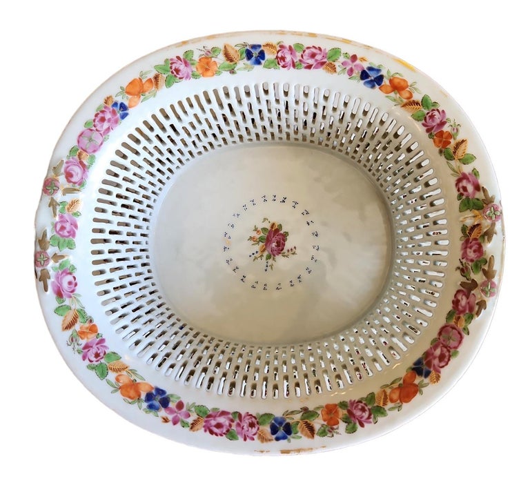 19th Century Chinese Export Pierced Bowl and Plate For Sale at 1stDibs
