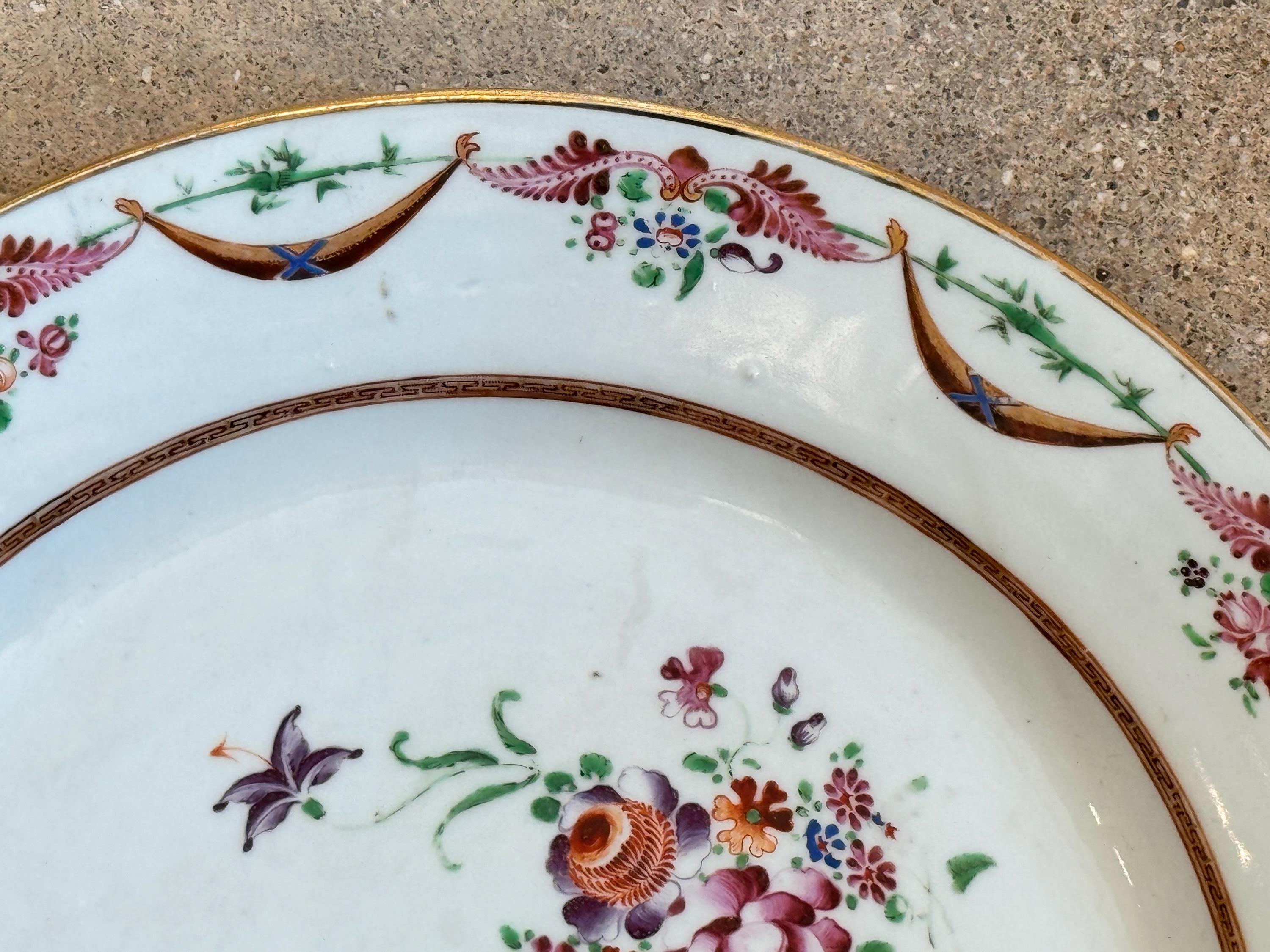 XIXe siècle Assiette d'exportation chinoise du 19ème siècle en vente