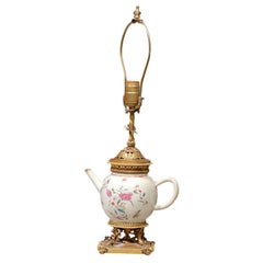 19th Century Chinese Export Porcelain Tea Pot as Lamp